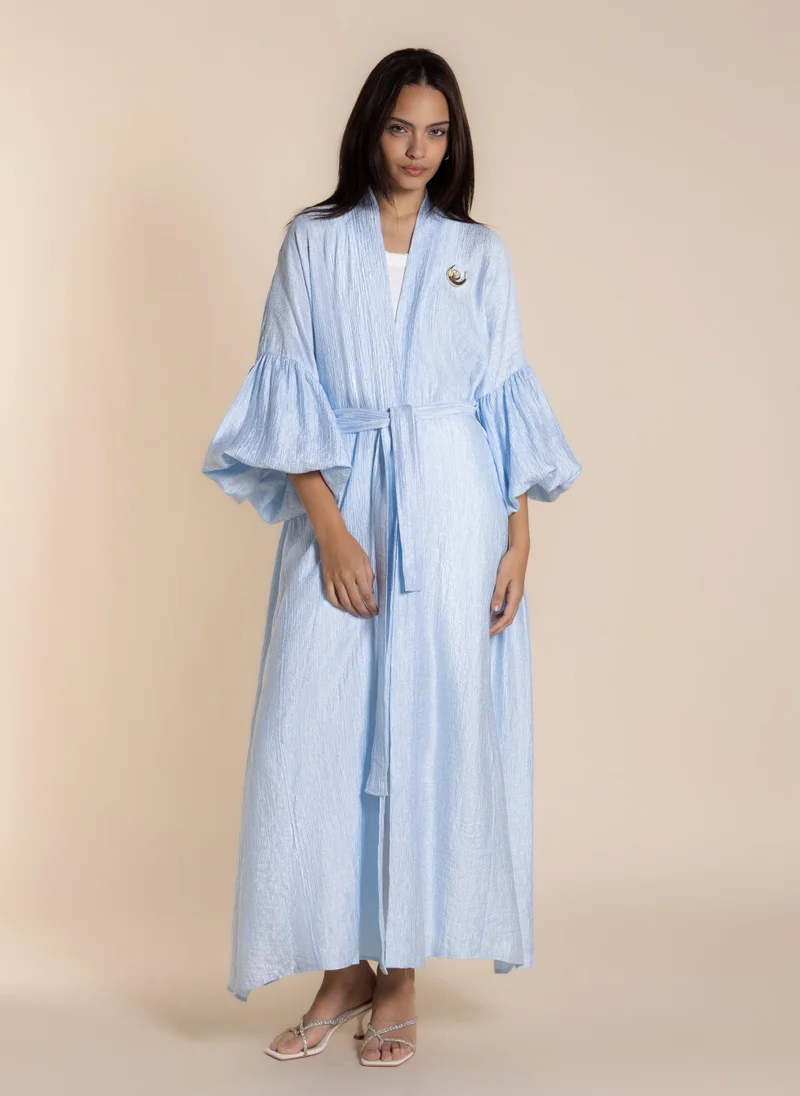 شايبس SHINY TEXTURED ABAYA WITH BELT