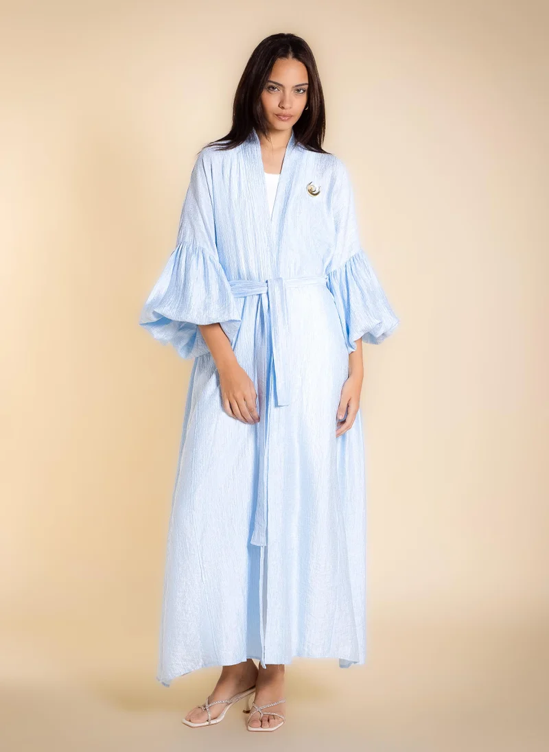 شايبس SHINY TEXTURED ABAYA WITH BELT