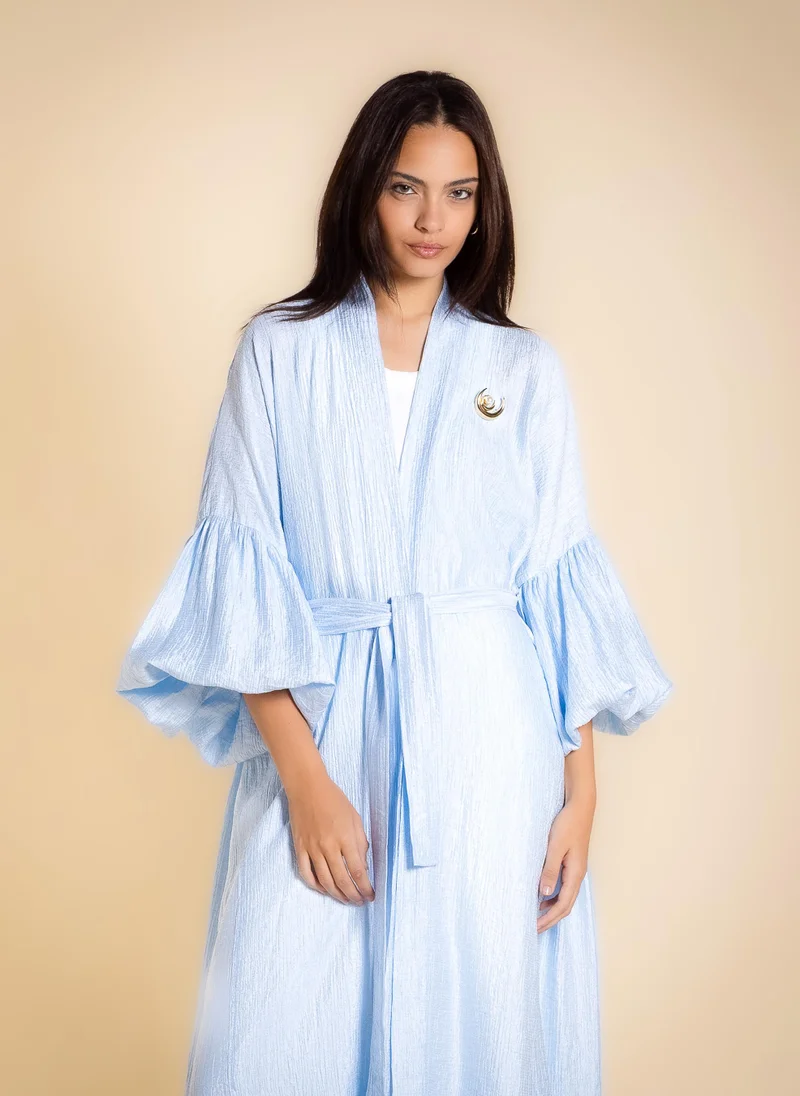 شايبس SHINY TEXTURED ABAYA WITH BELT