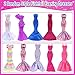 HONLAELLA 43 Pcs Doll Clothes Accessories Include 2 Evening Dresses 5 Fashion Dress 5 Tops 5 Pants Chill Outfits 3 Swimsuits with 15 Pairs of Shoes 13 Accessories for 115 Inch Girl Dolls Clothing Set - Image 4