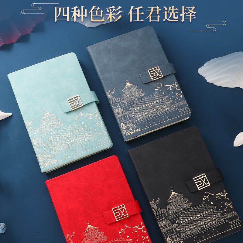 A5 National Trend Notebook With Engraving, Ultra-Thick Business Leather Diary, Thickeneded Notepad, Printable Logo Gift Box - Image 5