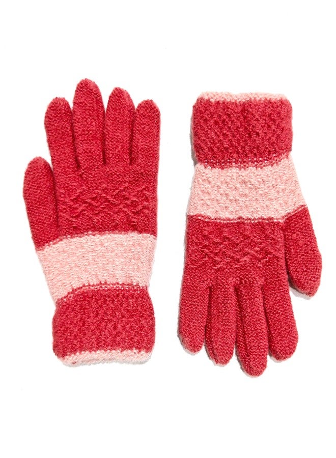 AIMI 3 Pairs Kids Winter Knit Gloves Stretchy Full Finger Fluffy Warm Mittens for Children Toddler Girls 5-10 Years - Image 3