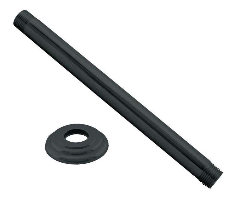 Westbrass 12 IPS x 6 Ceiling Mounted Shower Arm with Flange Matte Black D3606A62