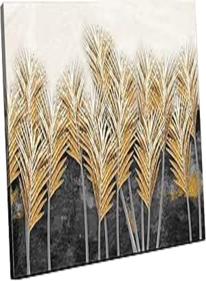 Home Gallery Canvas wall art, abstract framed portrait of beautiful tree feathers 90x60cm 