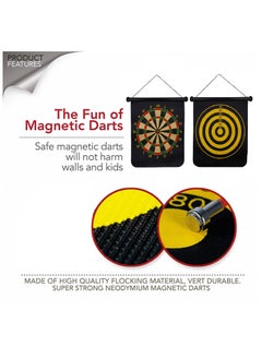 Generic 17'' Magnetic Darts Board Game 2-Sided with 6Pcs Safety Darts for Kids and Adult  - Image 3