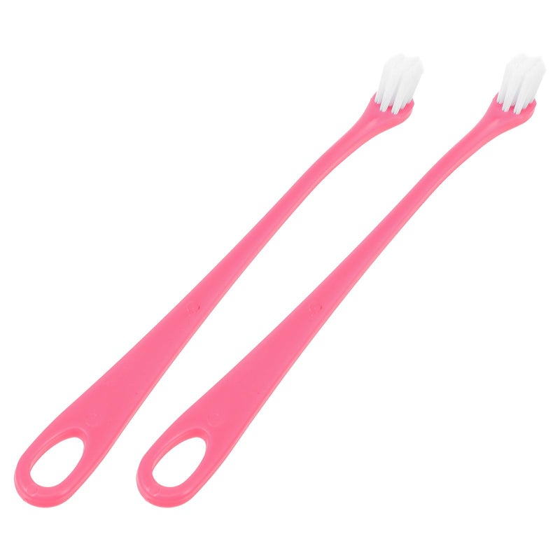 2Pcs Pet Toothbrush Set Soft Bristles Long Handle For Dog Cat Teeth Cleaning - Image 2