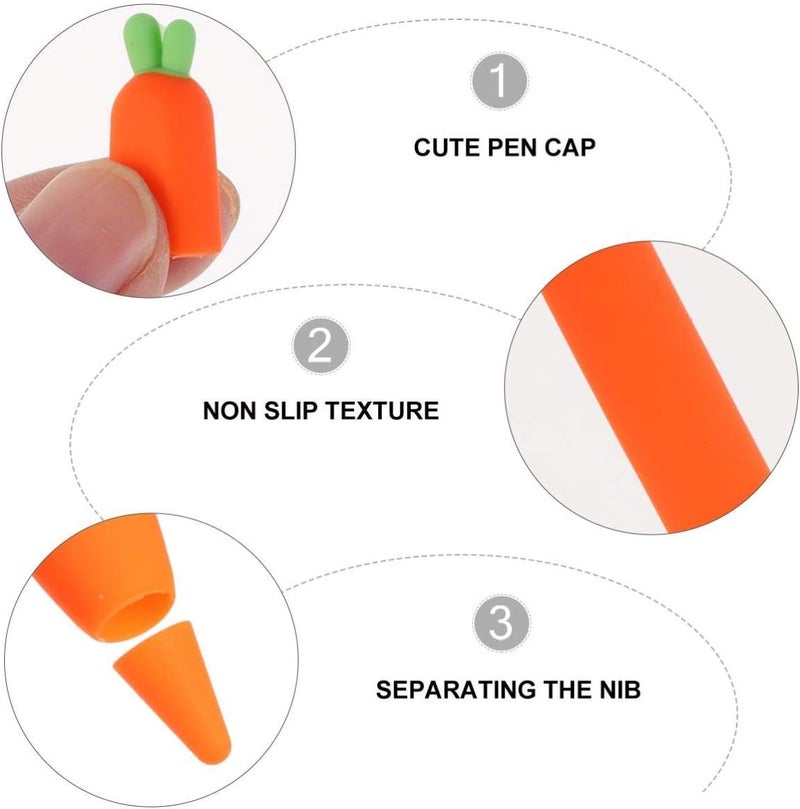 jellyflow Compatible for Pencil 1/ 2 Pencil Silicone Holder Sleeve Skin Cover Magnetic case and Nib Cover Non- Slip Smooth Grip Cute Carrot Accessories - Image 1