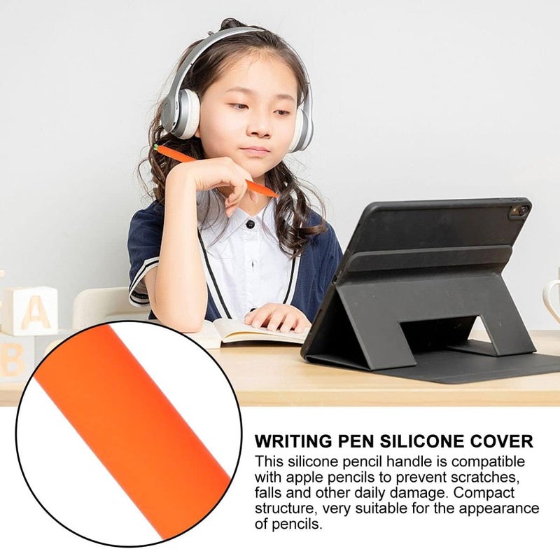 jellyflow Compatible for Pencil 1/ 2 Pencil Silicone Holder Sleeve Skin Cover Magnetic case and Nib Cover Non- Slip Smooth Grip Cute Carrot Accessories - Image 5