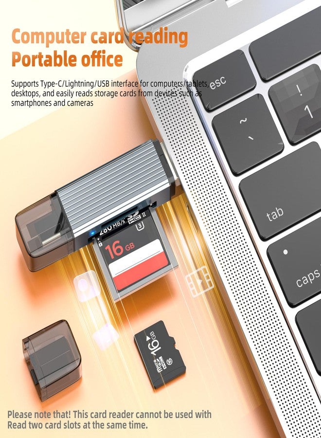HOYULLI Micro USB A USB C lightning HUB (4 in 1)for Apple Adapter SD Card Reader for iPhone 16 15 14 Pro MacBook TF camera Memory Transfer Converter for iPad Flash Drive Storage Type C Android Computer Laptop - Image 2
