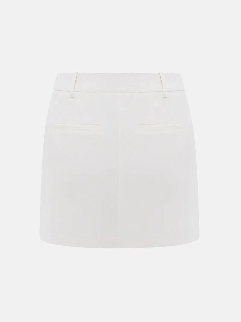 Lichi Straight mini skirt with flower buttons