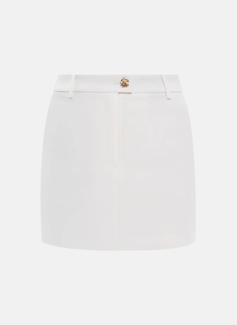 Lichi  Straight mini skirt with flower buttons for Women | Best Price UAE