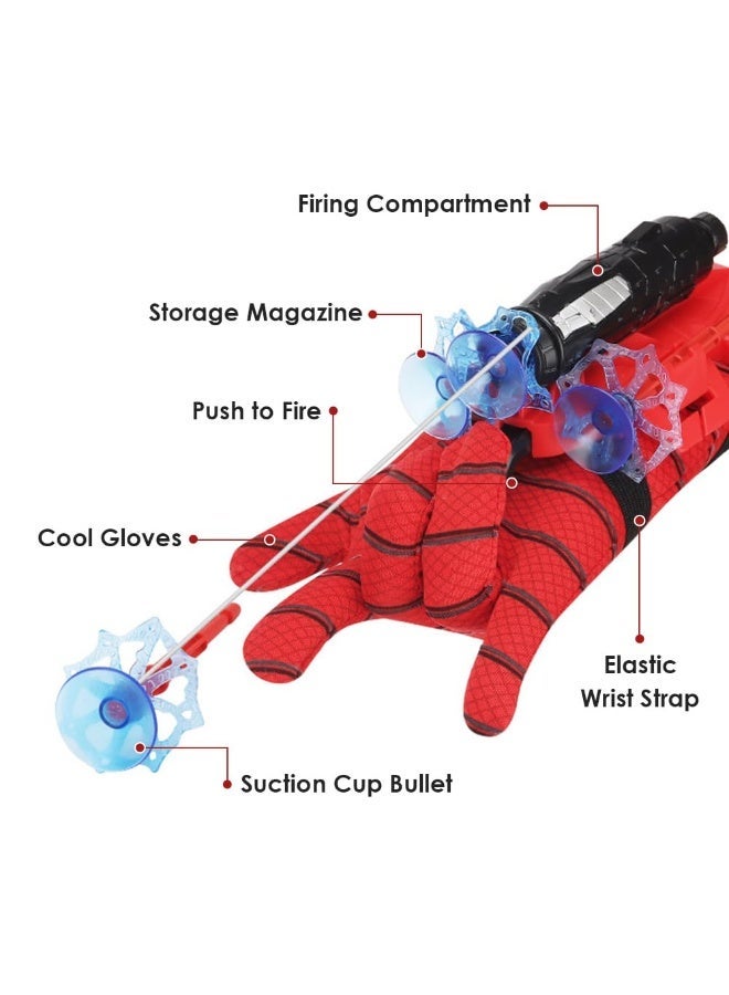 Halamodo Spider Man Toy Launcher Gloves, Spider Man Launcher Wrist Toy Set, Superhero Spider Web Shooter Children, Spider Launcher Wrist Toy, Costume Role Playing Hero Prop Gifts, Party Cosplay Gift for Kids - Image 3