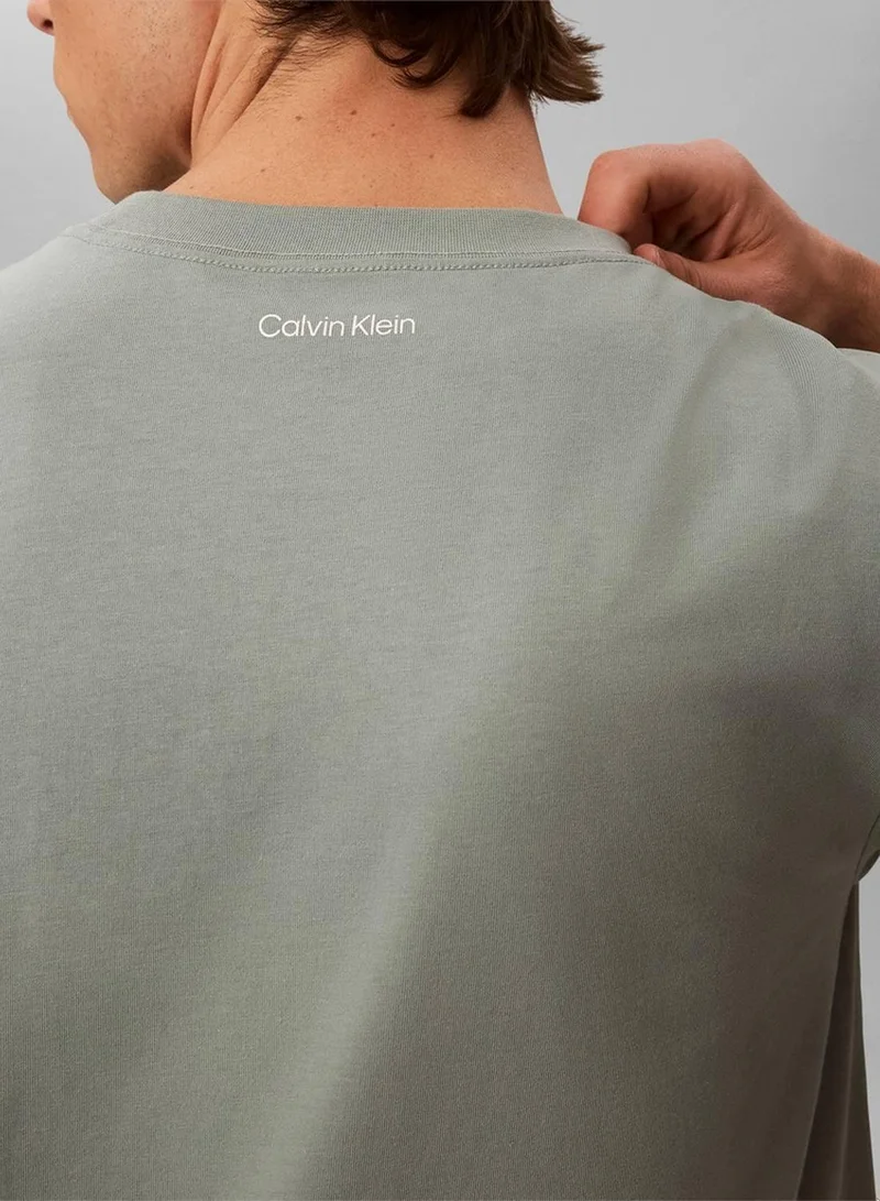 Calvin Klein Jeans Chinois Green Embroidered Logo T-Shirt for Men | Best Price UAE