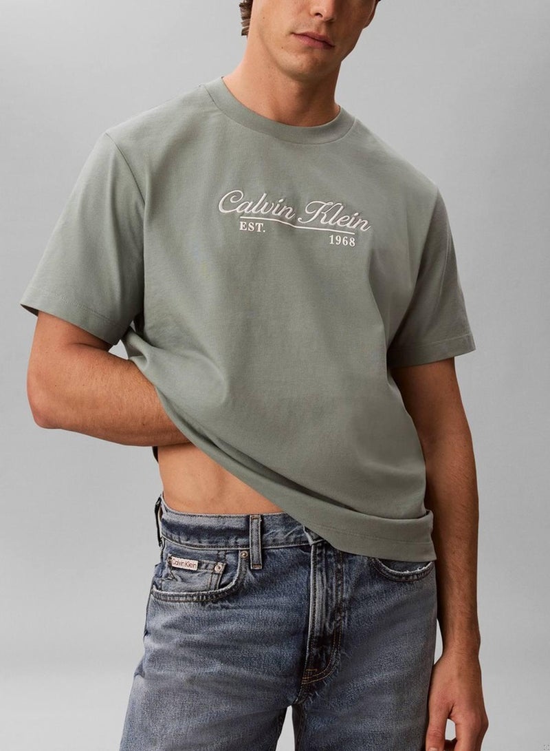 CALVIN KLEIN Embroidered Logo T-Shirt - Image 1