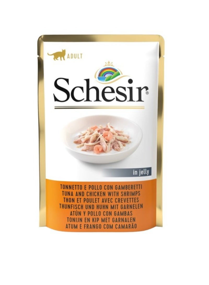 Schesir - Cat Pouch Jelly Tuna Chicken Shrimps 85G