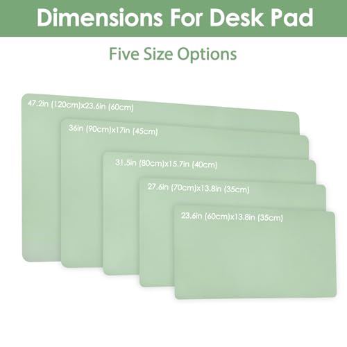 AROPANA Vegan Leather Desk Mat | Large Reversible Mouse Pad & Computer Table Protector | Dual-Side Waterproof Extended Laptop Pad with Edge-Stitched Design (120x60CM, Light Green and Blue) - Image 5