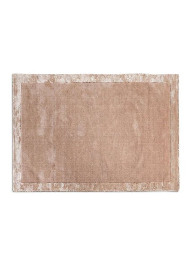 Pan Home Hand Woven Wool Viscose Rug - Beige - Image 4
