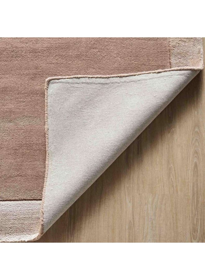 Pan Home Hand Woven Wool Viscose Rug - Beige - Image 3