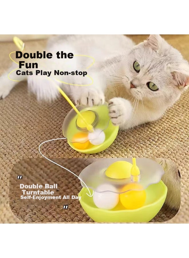Licheers Cat Toy, Teaser Wand, Tumbler Toy, Catnip Ball, Self-entertaining Boredom Relief Cat Toy, Light Gree - Image 2
