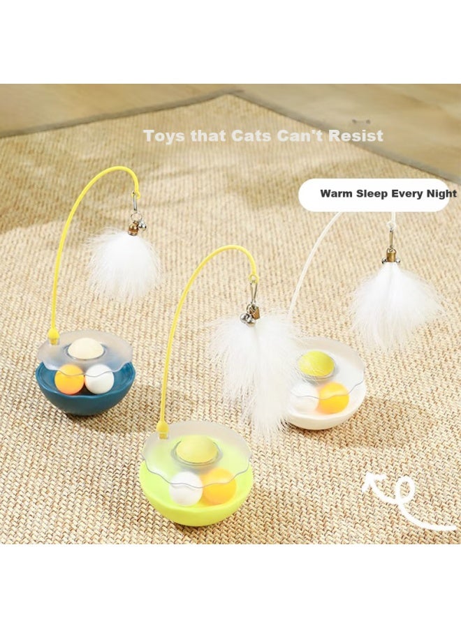 Licheers Cat Toy, Teaser Wand, Tumbler Toy, Catnip Ball, Self-entertaining Boredom Relief Cat Toy, Light Gree - Image 4