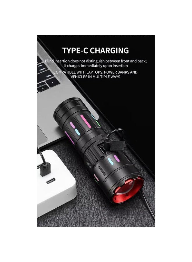Multifunctional Type-C flashlight with light strip, digital display and long-lasting battery,T409 - Image 3