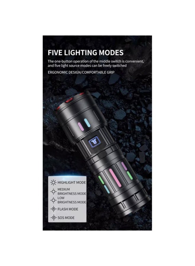 Multifunctional Type-C flashlight with light strip, digital display and long-lasting battery,T409 - Image 2