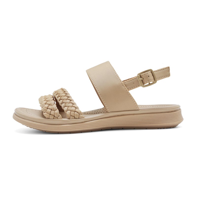 DUUCUB Women's Flat Sandals Ankle Strap Open Toe Summer Braided Sandal Beach Comfortable Platform Outdoor Slingback Dress Shoes Beige Size 9 - Image 5