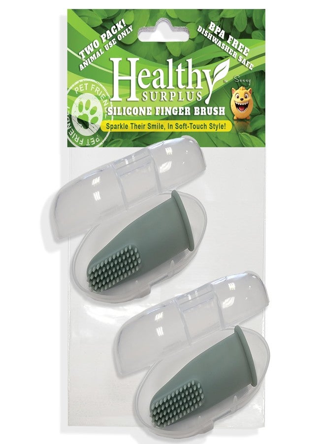Healthy Surplus - Silicone Finger Brush Toothbrush - Dental Hygiene Toothbrush Solution for Dogs, Cats and Puppies - 1 Pack Containing 2 Dental Care Fingerbrushes for Pets - Image 1