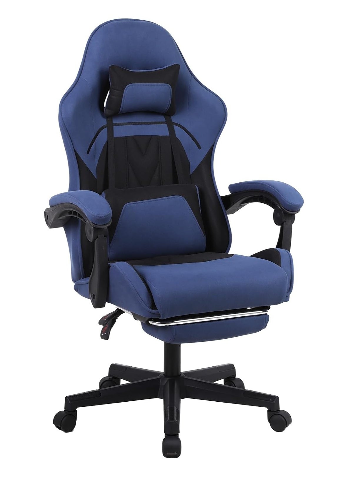 Chulovs Chulovs Gaming Chair, Computer Chair with Footrest and Lumbar Support, Height Adjustable Game Chair with 360°-Swivel Seat and Headrest and for Office 