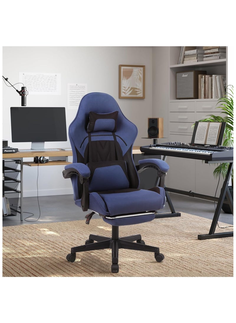 Chulovs - Chulovs Gaming Chair, Computer Chair with Footrest and Lumbar Support, Height Adjustable Game Chair with 360°-Swivel Seat and Headrest and for Office - Image 1