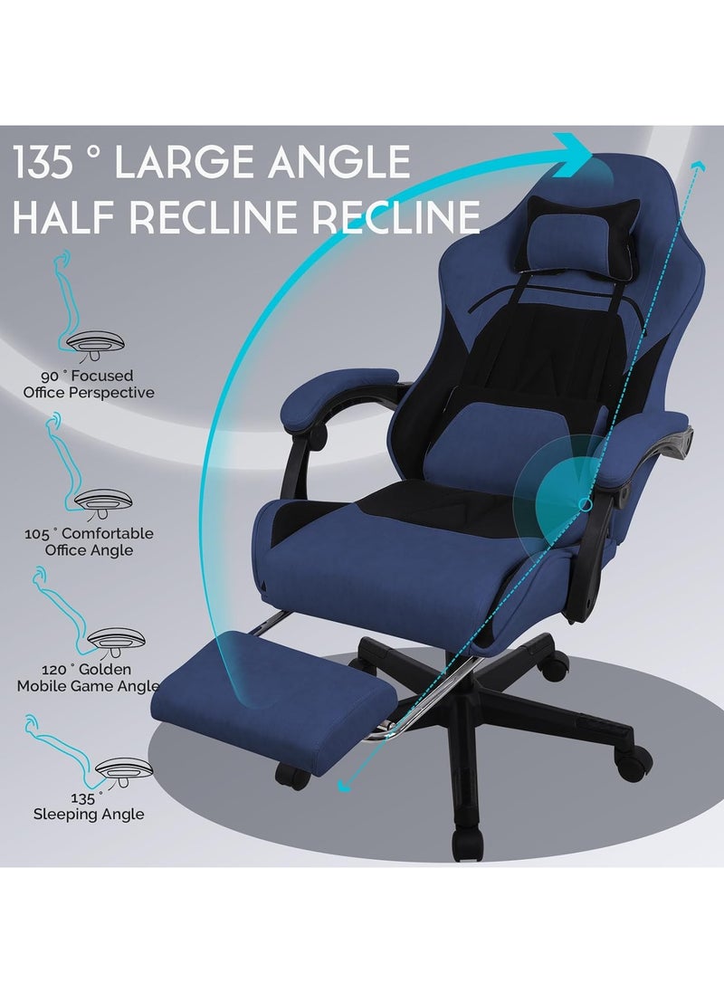 Chulovs - Chulovs Gaming Chair, Computer Chair with Footrest and Lumbar Support, Height Adjustable Game Chair with 360°-Swivel Seat and Headrest and for Office - Image 1