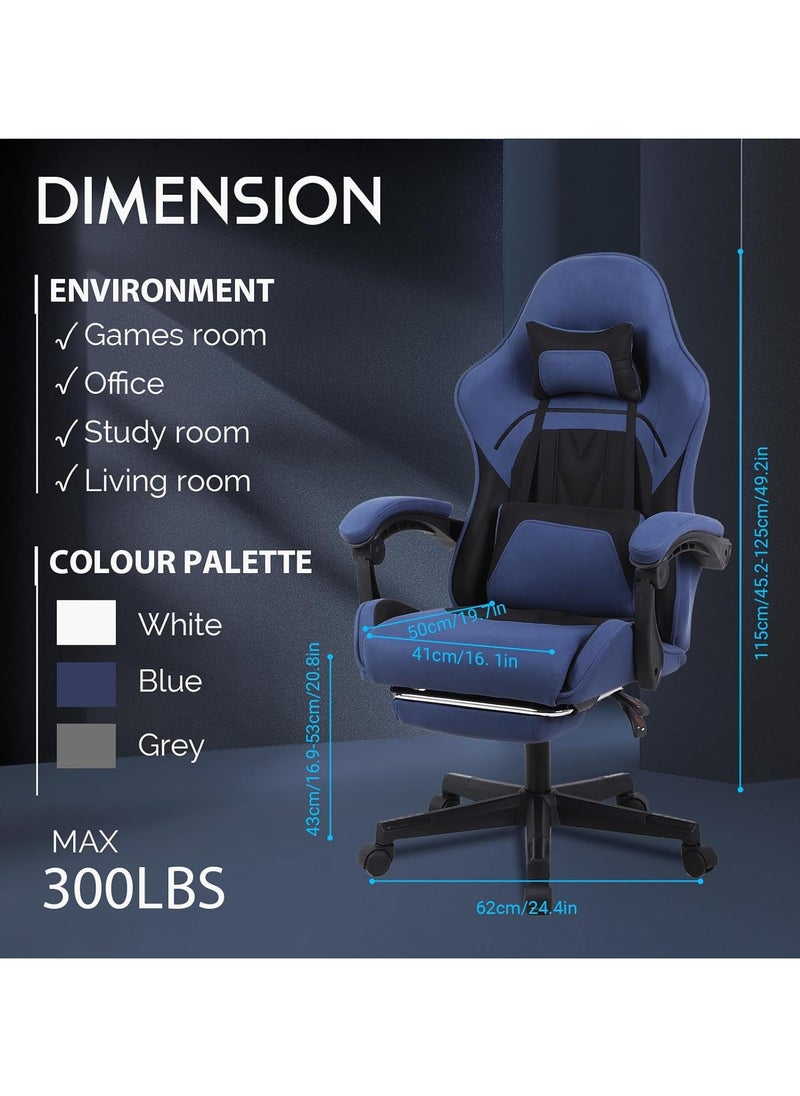 Chulovs - Chulovs Gaming Chair, Computer Chair with Footrest and Lumbar Support, Height Adjustable Game Chair with 360°-Swivel Seat and Headrest and for Office - Image 1