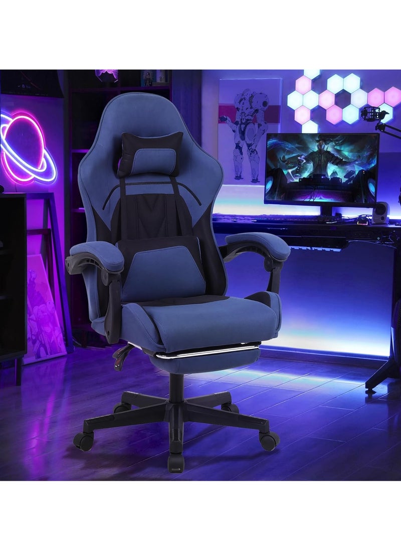 Chulovs - Chulovs Gaming Chair, Computer Chair with Footrest and Lumbar Support, Height Adjustable Game Chair with 360°-Swivel Seat and Headrest and for Office - Image 1