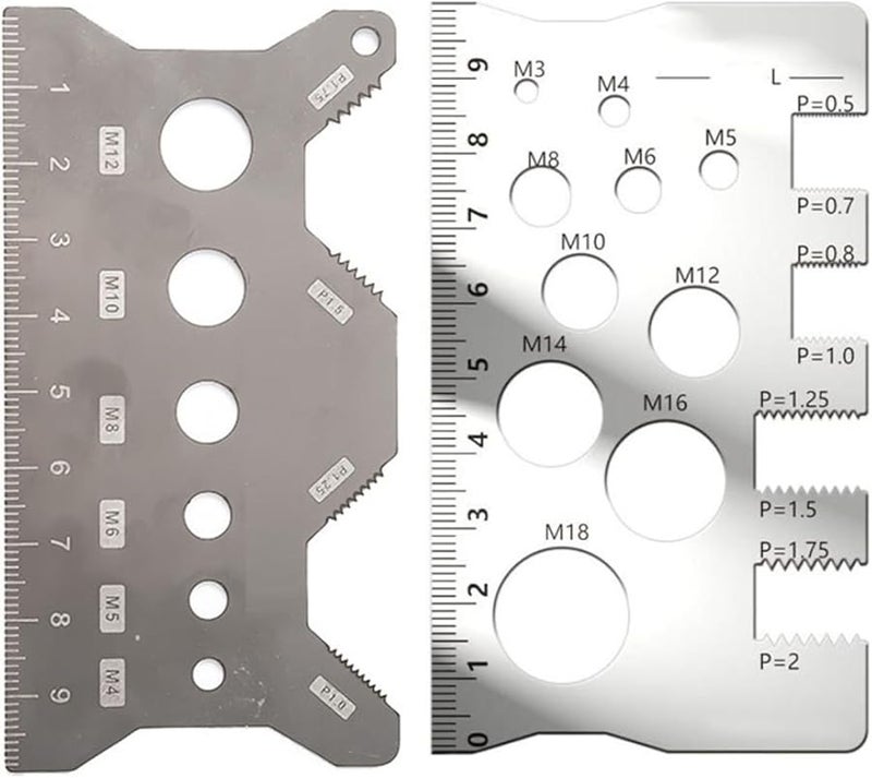 مقياس درجة برغي الفولاذ المقاوم للصدأ - مجموعة من قطعتين لإصلاح ورشة العمل - Image 4