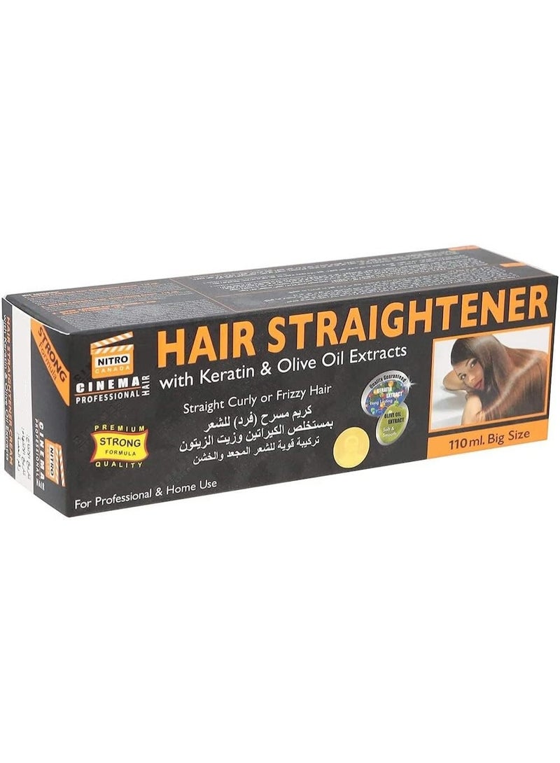 Cinema Professional Hair Straightener Cream With Keratin & Olive Oil Extracts 110 ML