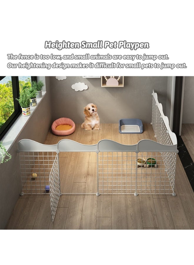 XiuWoo 122x70x53cm Small Animal Playpen, Portable Rabbit Fence Indoor Metal Wire Yard Fence Guinea Pig Cage Playpen Metal Enclosure for Rabbit Chinchilla Hamster Puppy Kitten with 12 Panels,Black - Image 5