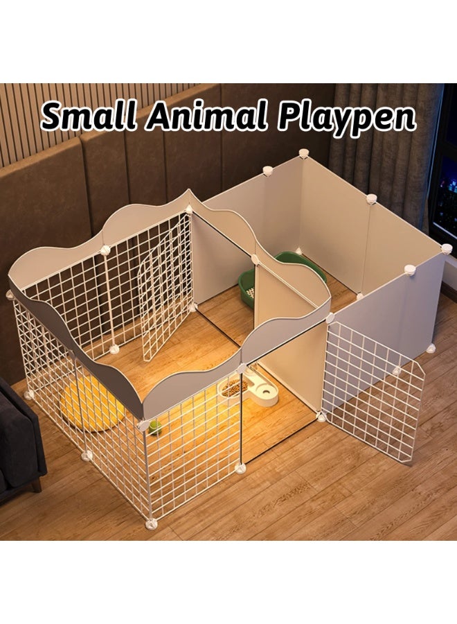 XiuWoo 122x70x53cm Small Animal Playpen, Portable Rabbit Fence Indoor Metal Wire Yard Fence Guinea Pig Cage Playpen Metal Enclosure for Rabbit Chinchilla Hamster Puppy Kitten with 12 Panels,Black - Image 4