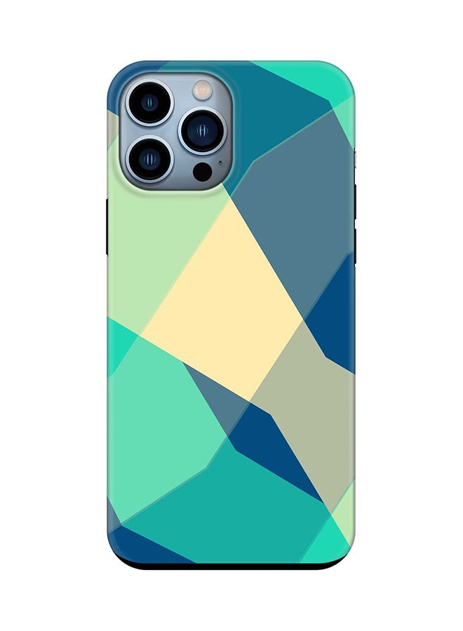 Tough Pro Series Case for Apple iPhone 14 Pro Max Dual Layer hybrid PC & TPU Customized Mobile Cover Shield with inner TPU protection Matte Finish - Checkered Aqua