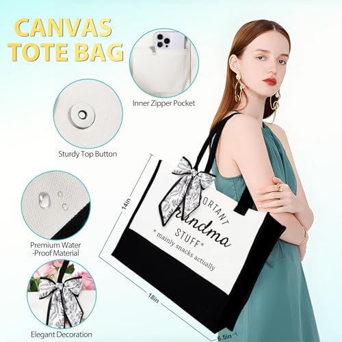 Suhctuptx Grandma Gift Set, Christmas & Birthday Gifts for Grandma, Funny Mother's Day Ideas for Grandparent & Nana Basket with Tote Bag - Image 3