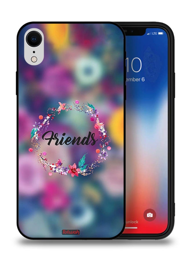 Tolwak Apple iPhone XR Protective Case Friends In Flowers Ring Art - Image 1