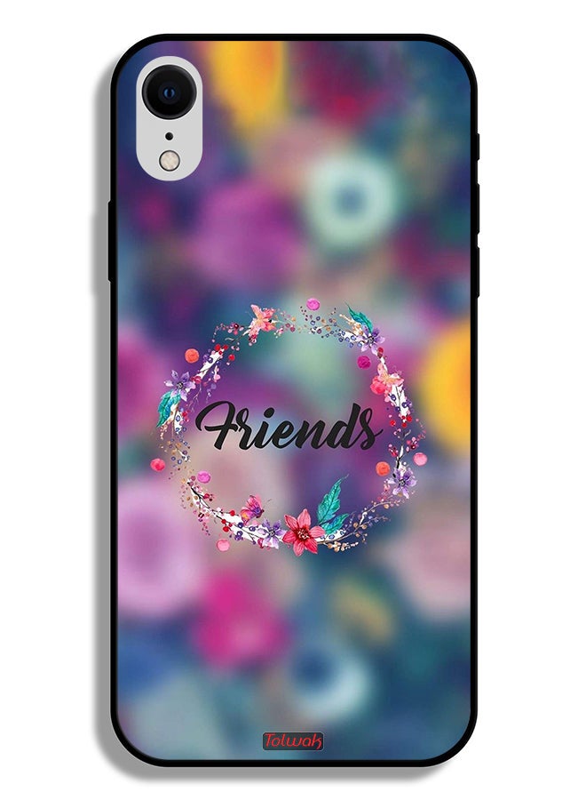 Tolwak Apple iPhone XR Protective Case Friends In Flowers Ring Art - Image 2