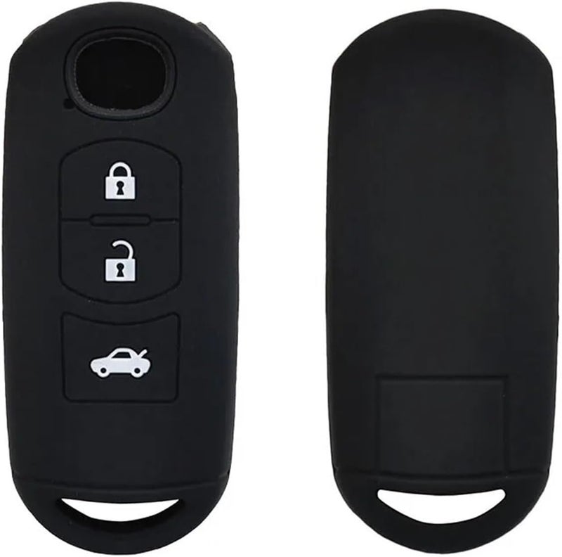QASULER 3 Button Silicone Key Case Cover for Mazda - Image 1