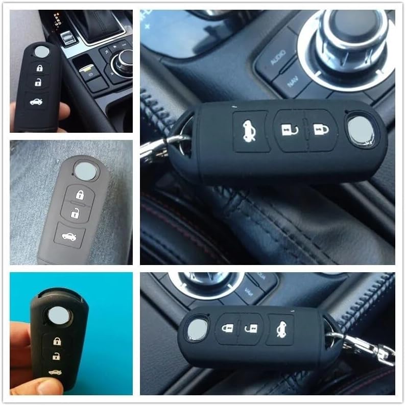 QASULER 3 Button Silicone Key Case Cover for Mazda - Image 4
