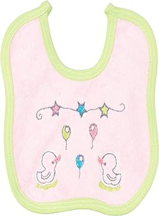 Mix and Max Mix Max Baby Bib 16 x 15 cm - Pink and Light Green