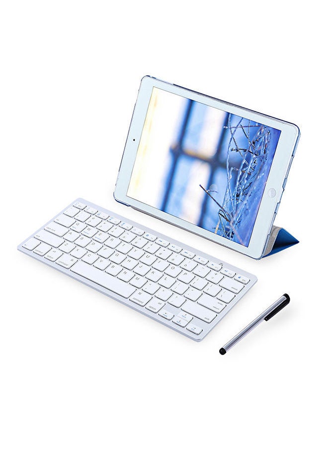 NIBEMINENT - 4 In 1 Keyboard, Case Cover, Protection Film, Stylus Pen For Apple iPad Pro 9.7 Blue/White - Image 1