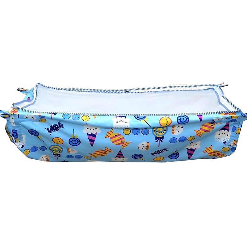 APAV Soft Cloth Swing for New Born Baby with Mosquito Net, Fabrics Cradle/Ghodiyu (Blue) - Image 1