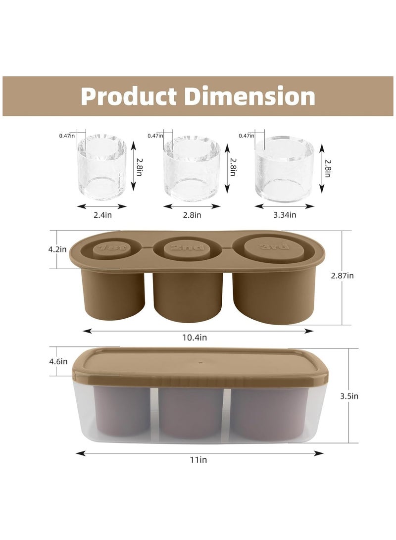 YQbest Ice Cube Tray for 40Oz Tumbler, Silicone Hollow Cylinder Ice Mold with Lid and Bin for Freezer, Ice Drink, Juice, Compatible with 40Oz Tumbler (Brown)  - Image 3