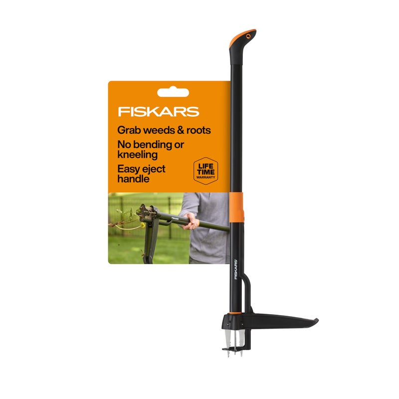 Fiskars StandUp Weed Puller Tool 4 Serrated Stainless Steel Claws Grip Roots for Permanent Removal Reinforced Foot Platform Penetrates Tough Soil EasyEject Ergonomic Offset Handle 39 - Image 2