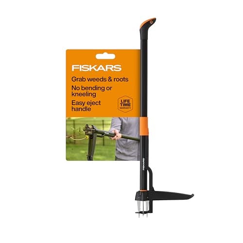 Fiskars StandUp Weed Puller Tool 4 Serrated Stainless Steel Claws Grip Roots for Permanent Removal Reinforced Foot Platform Penetrates Tough Soil EasyEject Ergonomic Offset Handle 39 - Image 1