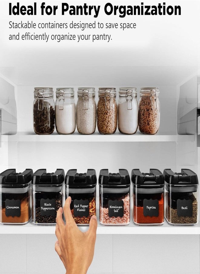 Shazo 6 PC Snack & Spice Containers Set [0.5L / 2.1 Cups] + 6 Spoons - Airtight BPA Free Clear Plastic Food Storage Containers with Easy Lock Lids for Kitchen & Pantry Organization, Herbs, Coffee, Tea - Image 4